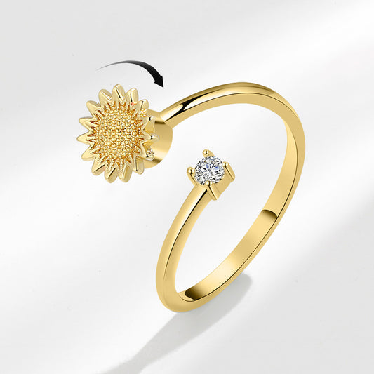 Sunflower Rotating Adjustable Ring