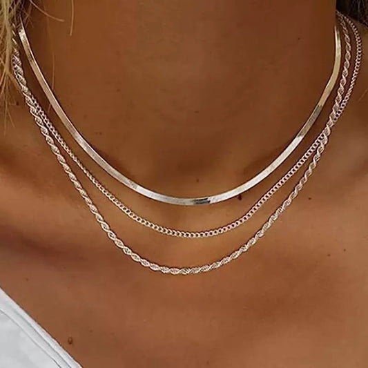 Multi-Layered Snake Bone Chain Necklace
