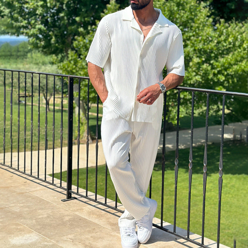 Men's Solid Color Sportswear Set